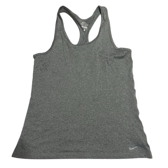Nike Dri-Fit Racer Back Athletic Tank Women's Large Gray Athleisure Run Yoga - Picture 1 of 5